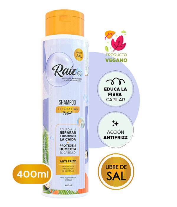 Shampoo sin sal con murumuru y aminoácidos Raizes Reparación Total