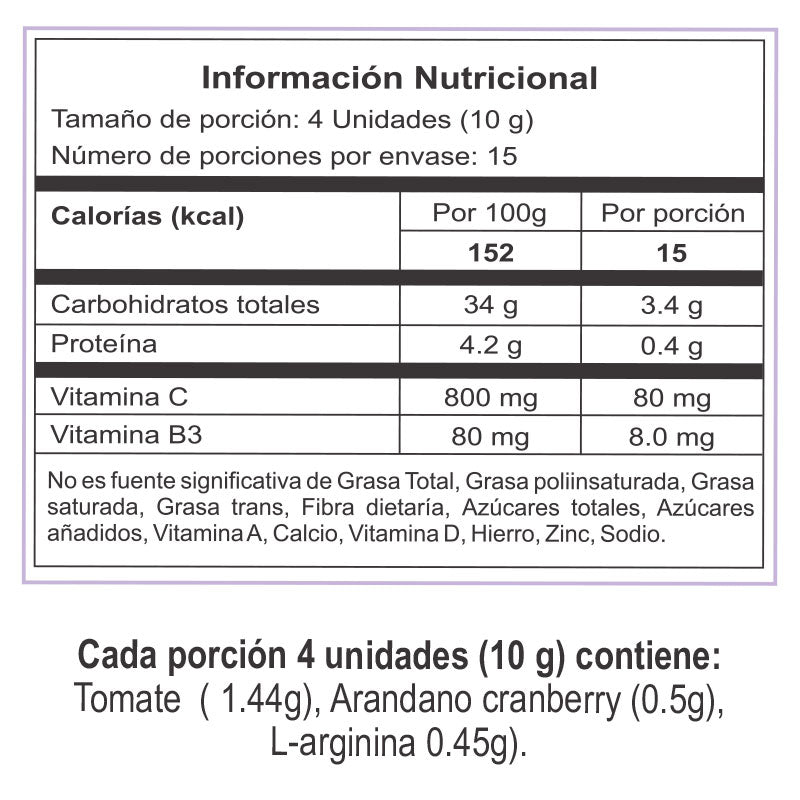 Gomitas | Arándano Cranberry | Biotina y Vitamina C | 60 gomitas