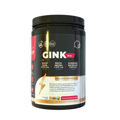 GINKMX | Maca roja | Maca negra | Guaraná | 1000g