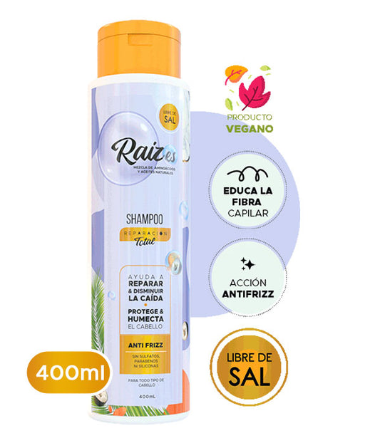 Shampoo sin sal con murumuru y aminoácidos Raizes Reparación Total