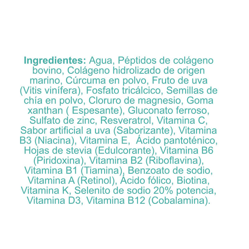 Colágeno marino | Colágeno bovino | Magnesio | 20 sachets