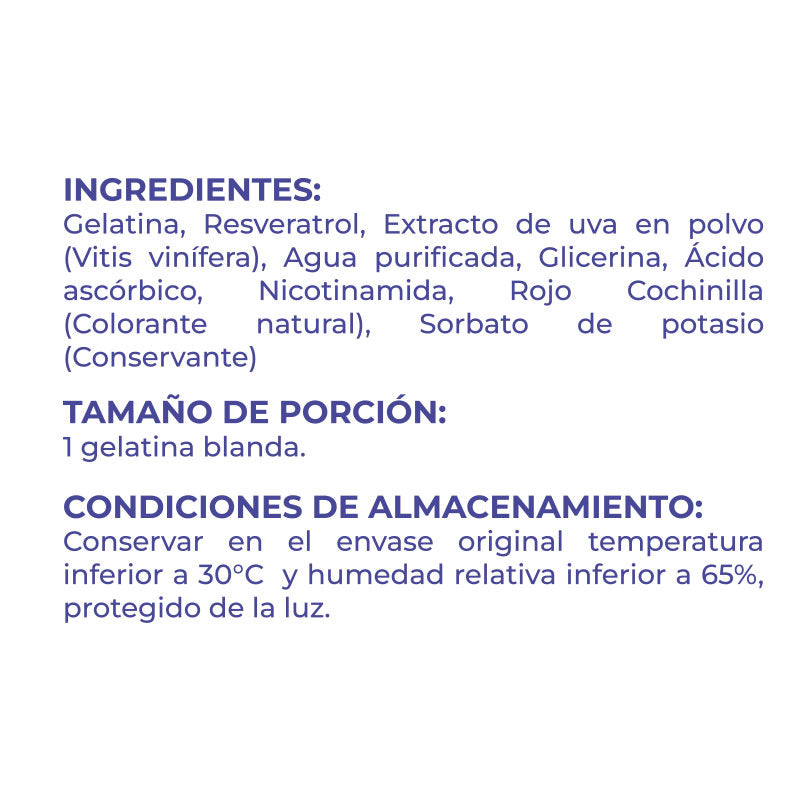 Resveratrol | Nicotinamida | 100 gelatinas blandas