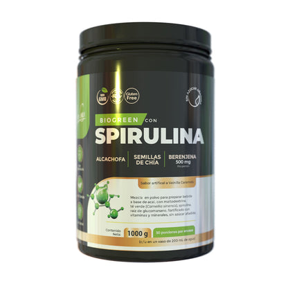 BIOGREEN con Spirulina | Glucomanano | Semillas de Chia | 1000g