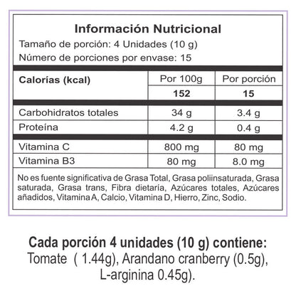 Gomitas | Arándano Cranberry | Biotina y Vitamina C | 60 gomitas