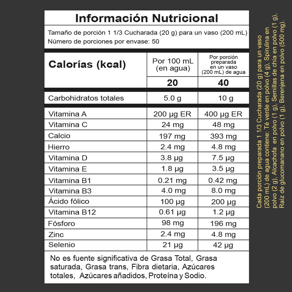 BIOGREEN con Spirulina | Glucomanano | Semillas de Chia | 1000g