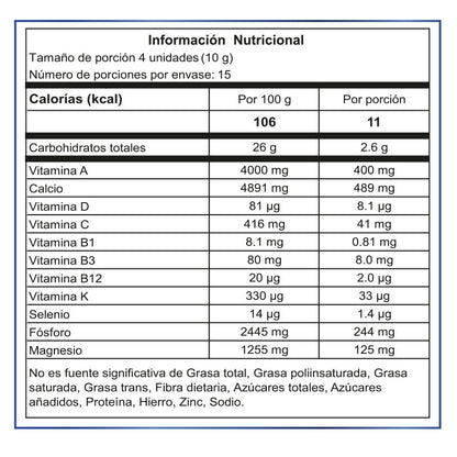 Gomitas | Calcio | Fósforo | 60 gomitas
